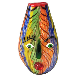 Celebration to Picasso Large Murano Girl’s Face Art Glass Vase Titled Anna