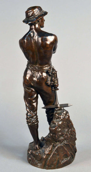 Bronze Sculpture Le Mineur by Charles Levy