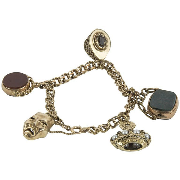 Antique Watch Fobs Gold Charm Bracelet