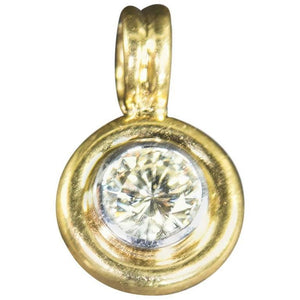 2.75 Carat Round Diamond Gold Solitaire Pendant