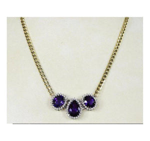 18.15 Carat Amethyst and Diamond Gold Necklace