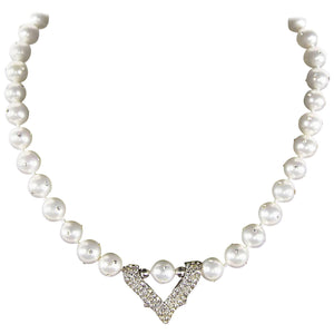 Stunning Faux Pearl and Faux Diamond Necklace