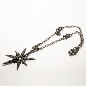 Shinobi Ninja Throwing Star Sterling Silver Link Chain Goth Punk Necklace