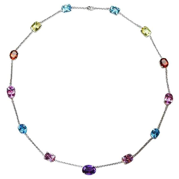 81 Carat Kunzite Topaz Amethyst Citrine Gemstone Necklace Fine Estate Jewelry