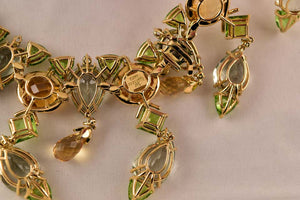 Peridot Citrine Amethyst and Zircon Gold Necklace Tony Duquette Fine Jewelry