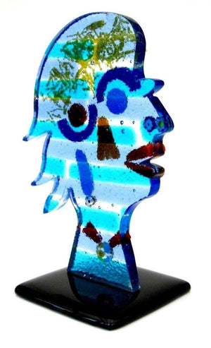 Spectacular Murano Artist Signed Art Glass Face Sculpture Tribute to Picasso