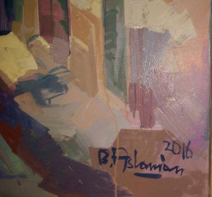 ‘Le Jardin' Vibrant Oil on Canvas Contemporary Painting Bedros Aslanian