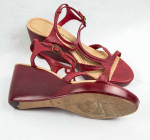 Vintage Costume National Italy Red Leather Shoes Size 40