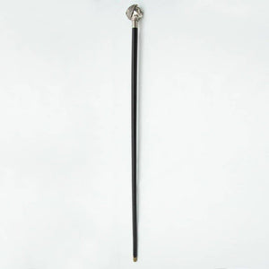Art Deco Female Head, Silver and Wood Cane or Walking Stick