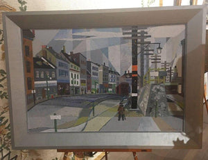 Oil on Board Montreal Street Scene Painting Signed Alfred Pinsky