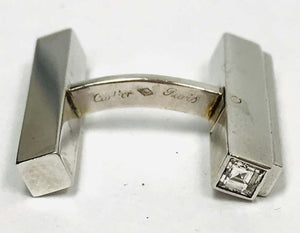 Vintage Cartier Paris Diamond Gold Cufflinks Estate Fine Jewelry