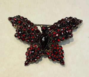 Antique Victorian Bohemian Garnet Brooch Pins Collection Estate Fine Jewelry