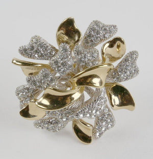 Stunning Vintage Designer CINER Signed Faux Diamond Estate Brooch Pin