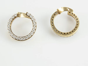 Circle of Diamonds Gold Hoop Earrings