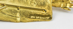 Walter Schluep Guardian Angel Gold Statement Brooch Pin