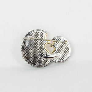 Mother and Baby Hedgehog Black Diamond Gold Statement Brooch Pin
