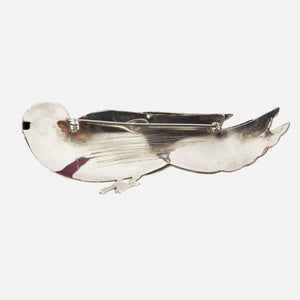 Fabulous Art Deco Copper and Silver Dove Bird Brooch Pin