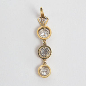 Beautiful Diamond Gold Drop Pendant and Pearl Necklace