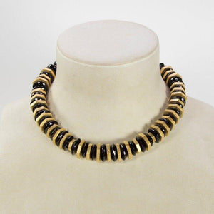 Beautiful Black Spinel and Gilded Silver Statement Necklace