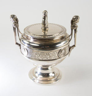 Rare Museum Quality Antique Gorham Silver 8-Piece Figural Coin Silver Tea Set