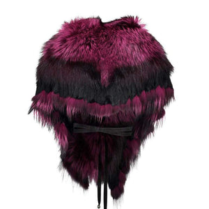 Luxurious Oversized Fuchsia Fox Fringe Fur Statement Stole Wrap