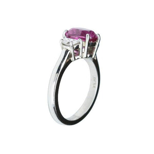 2.85 Carat Pink Sapphire and Diamond Platinum Cocktail Engagement Ring