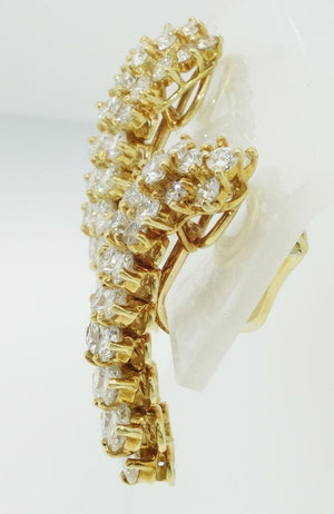 Vintage 7 Carat Diamond Kurt Wayne 18 Karat Gold Earrings Estate Fine Jewelry