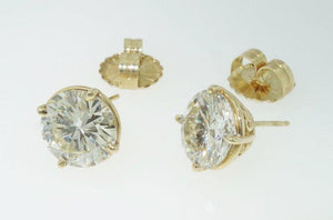 6.10 Carat Diamond Vintage 14 Karat Gold Stud Earrings Estate Fine Jewelry