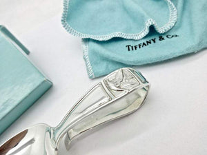 Tiffany & Co. Mother Goose Sterling Silver Curved Handle Baby Spoon Box Estate