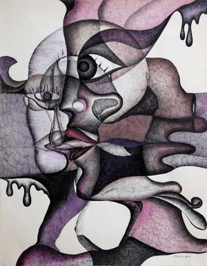 Maria Astadjov Modern Abstract Painting titled “The Taste of Tears” 2014