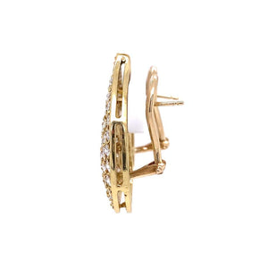 3.01 Carat Diamond Teardrop Post and Clip Gold Earrings Estate Fine Jewelry