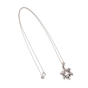 Baguette Diamond Gold Star Pendant Necklace Estate Fine Jewelry