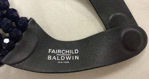 Designer Signed Fairchild Baldwin NYC Bella Black Jet Beads Necklace
