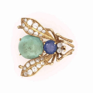 Van Cleef & Arpels Sapphire Diamond Gold Fly Bee Brooch Pin Fine Estate Jewelry