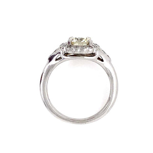 1.05 Carat Diamond Art Deco Style Platinum Cocktail Ring Estate Fine Jewelry