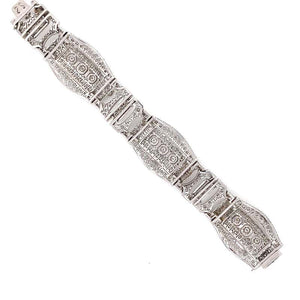 6.20tcw Diamond Platinum Art Deco Bracelet Estate Fine Jewelry