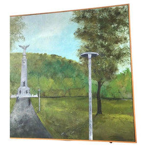 Oil on Canvas Gilles Gosselin Parc Jeanne Mance Georges Etienne Cartier Monument