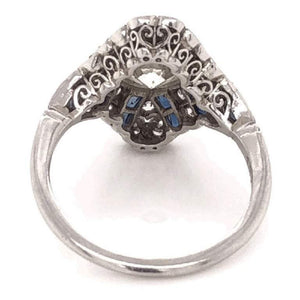 Art Deco Style 1.52 Carat Diamond Platinum Engagement Ring Estate Fine Jewelry