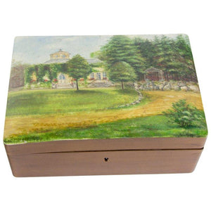 Modernist Hand-Painted Wood Box, circa 1930s