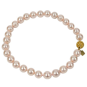 Striking Large Luscious Pink Faux Pearl Choker Necklace