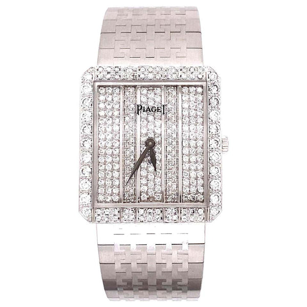 Piaget Diamond White Gold Dress Wristwatch Estate Fine Jewelry