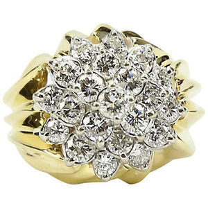 Coach House Diamond Two Color Gold Cluster Ring