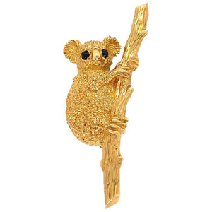 Australian Koala Bear Designer J Cooper Gold Brooch Pin Fine Estate Jewelry