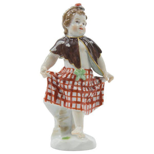 Meissen Porcelain Figurine of Cherub as Scottish Lass Dancing Germany
