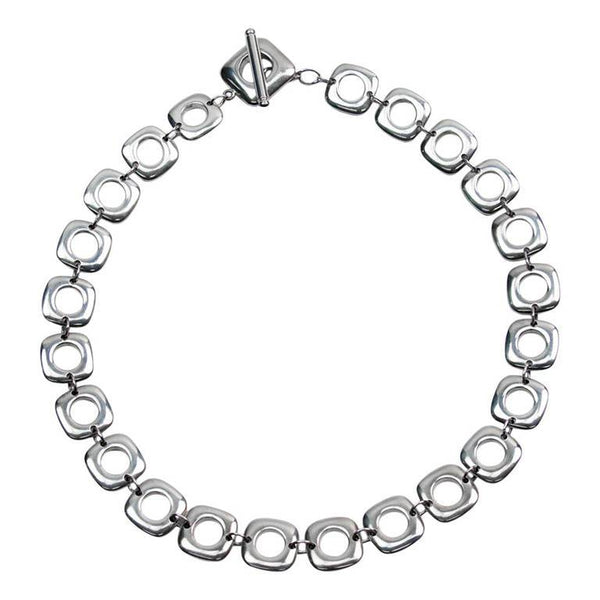 Elsa Peretti Tiffany & Co Square Cushion Sterling Silver Toggle Necklace