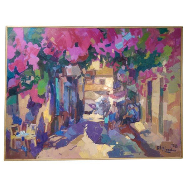 ‘Le Jardin' Vibrant Oil on Canvas Contemporary Painting Bedros Aslanian