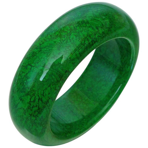 Natural Maw-Sit-Sit Jade Statement Bangle Bracelet