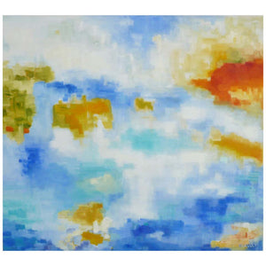 Michelle Hénault Modern Abstract Painting "Lac en Août/The August Lake" 2018