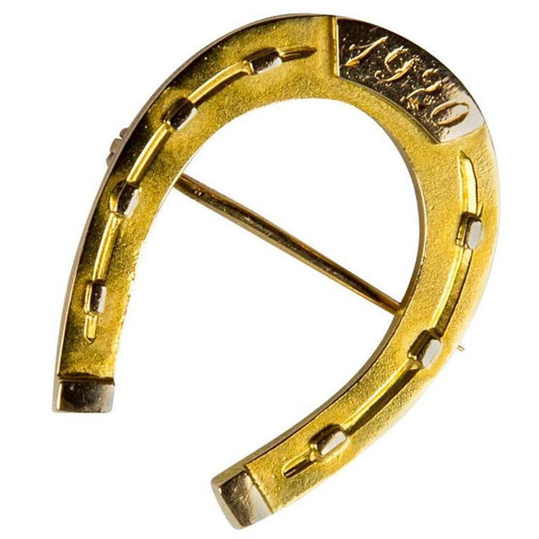 Art Deco Jackson Bros. Gold Horseshoe Brooch Pin