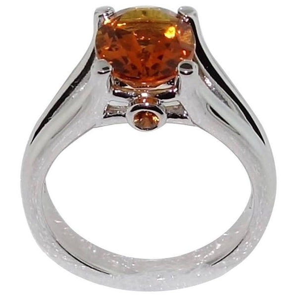2.24 Carat Citrine Sapphire Silver Engagement Ring